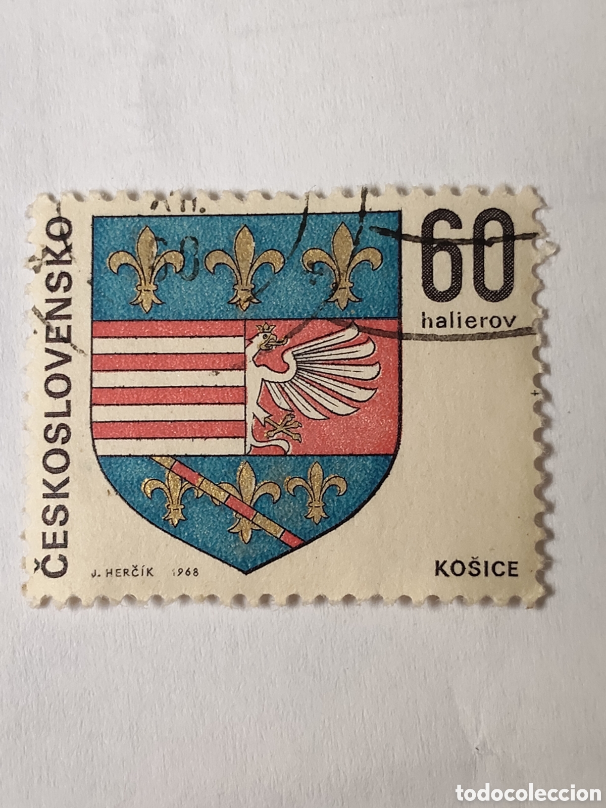 Sellos: Sello de Checoslovaquia escudo de armas de la ciudad de Kosice 1968 usados
