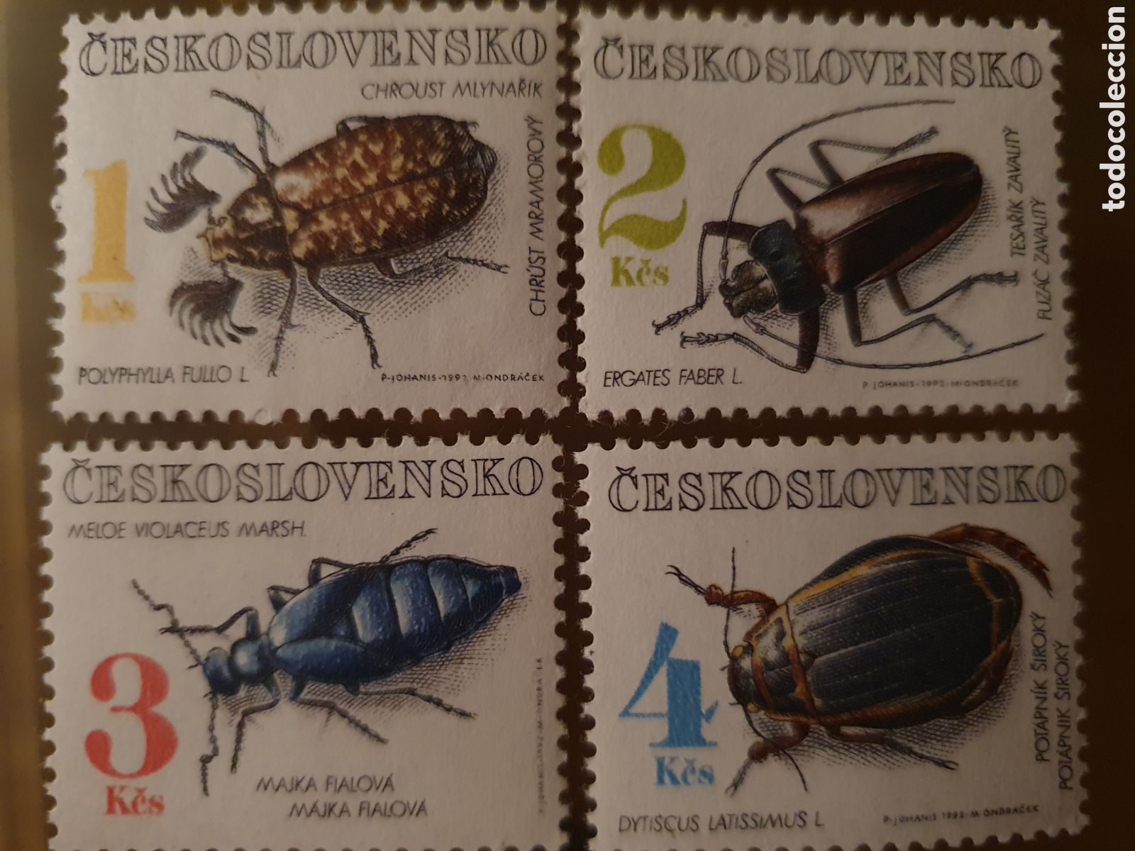Briefmarken: CHECOESLOVAQUIA. Insectos serie completa