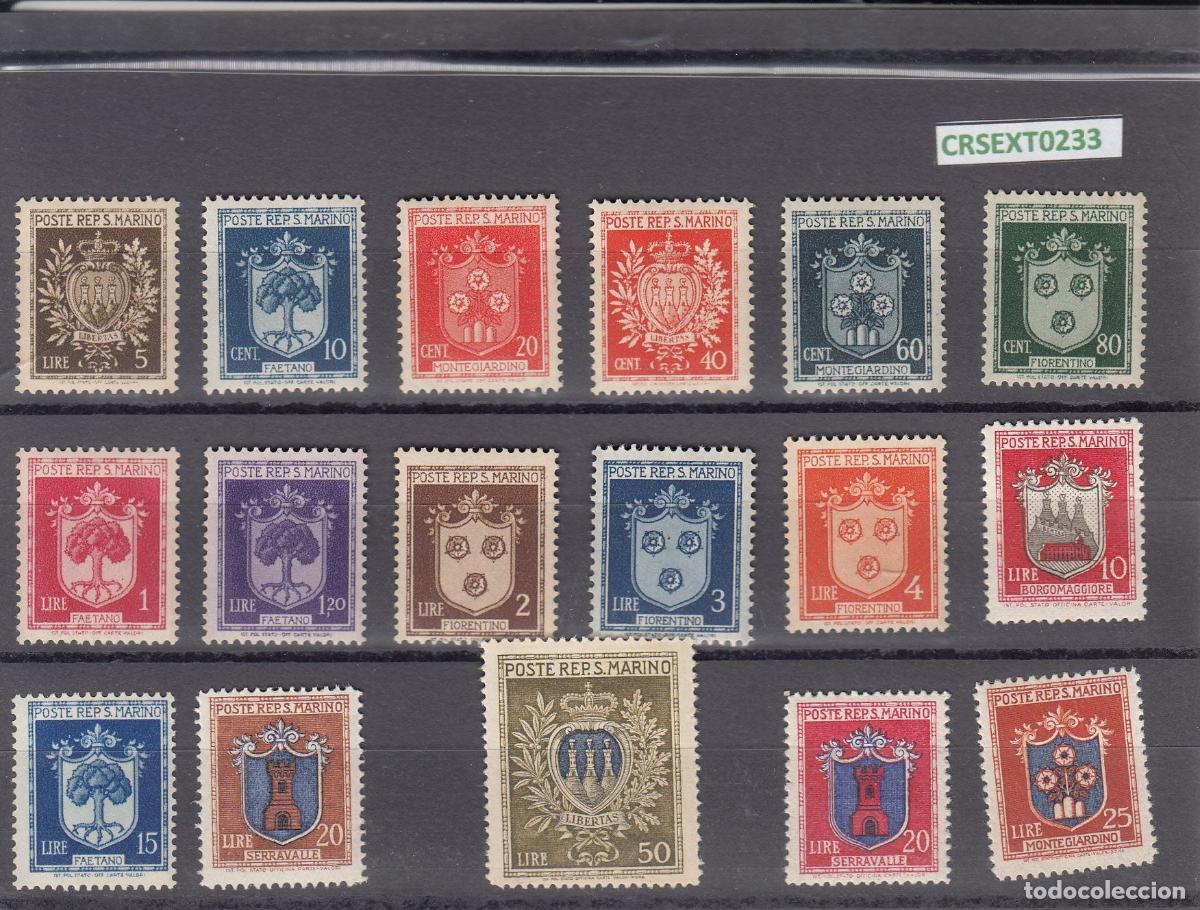 Timbres: CREXT0233 SELLOS SAN MARINO CAT N&ordm; 259-75 X CON CHARNELA