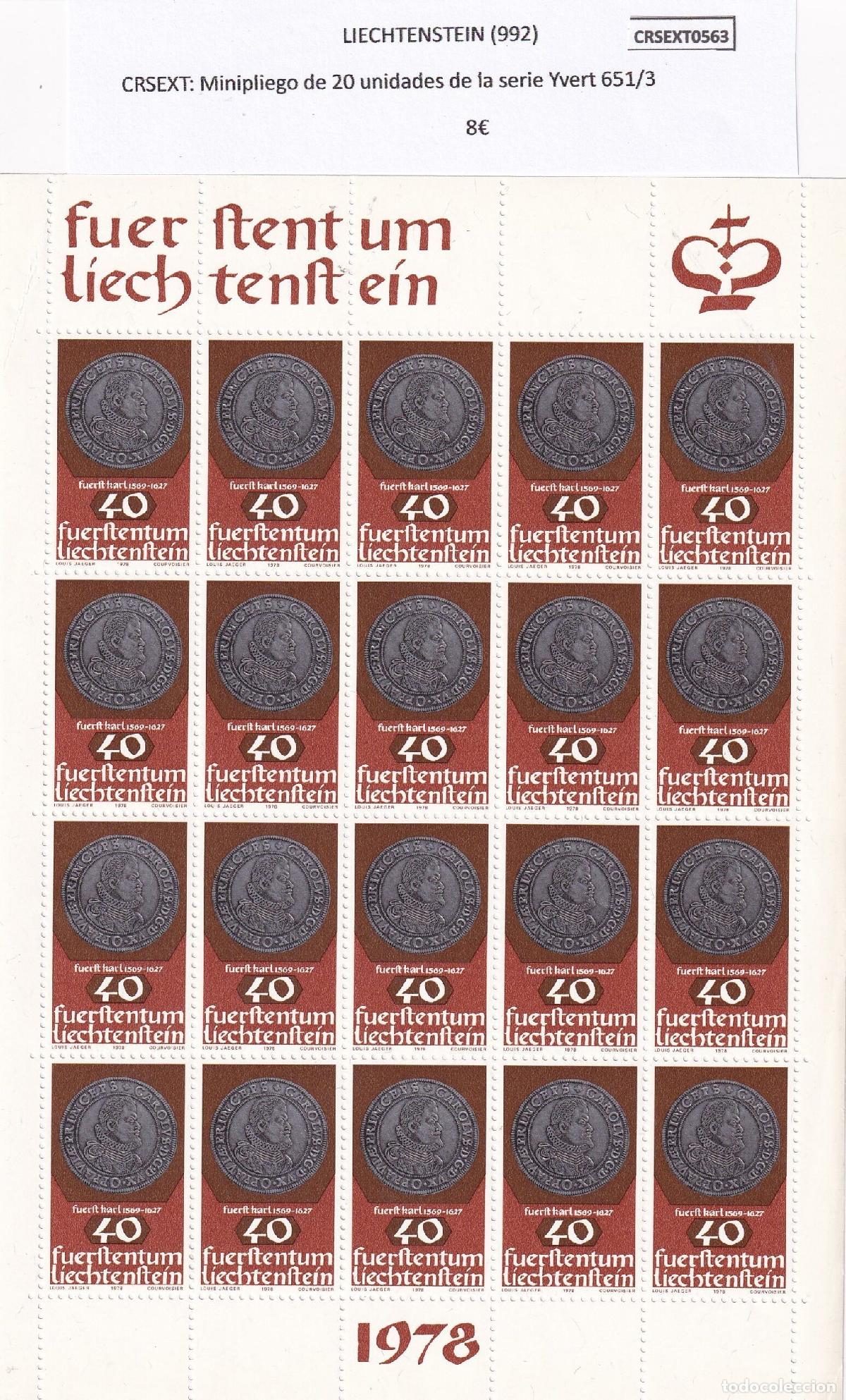 Stamps: CRSEXT0563 SELLOS LIECHTENSTEIN Minipliego de 20 unid de la serie Yvert 651/3