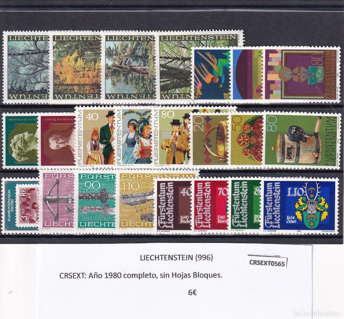 Stamps: CRSEXT0565 SELLOS LIECHTENSTEIN A&ntilde;o 1980 completo, sin Hojas Bloques.