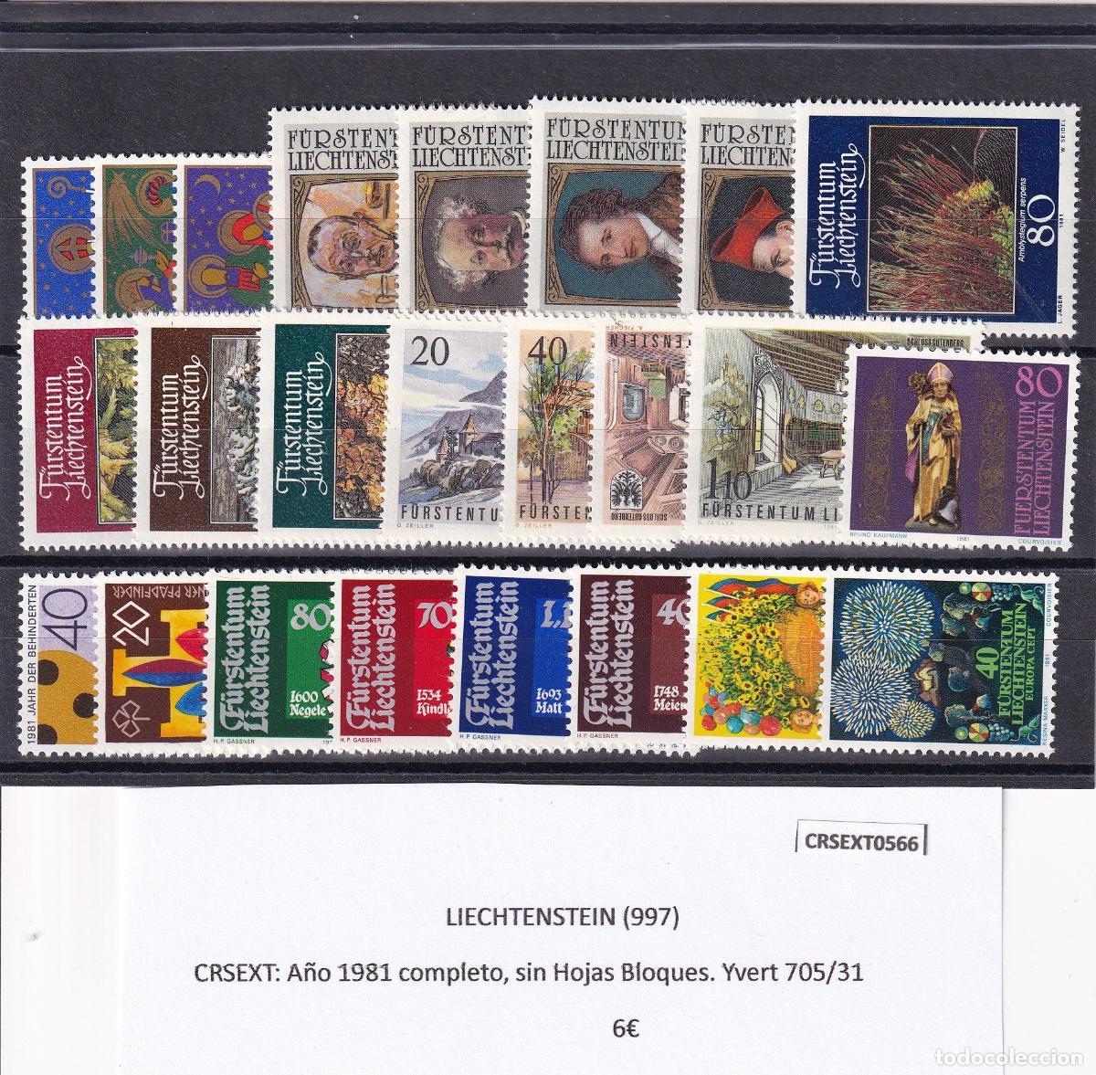 Stamps: CRSEXT0566 SELLOS LIECHTENSTEIN A&ntilde;o 1981 completo, sin Hojas Bloques.
