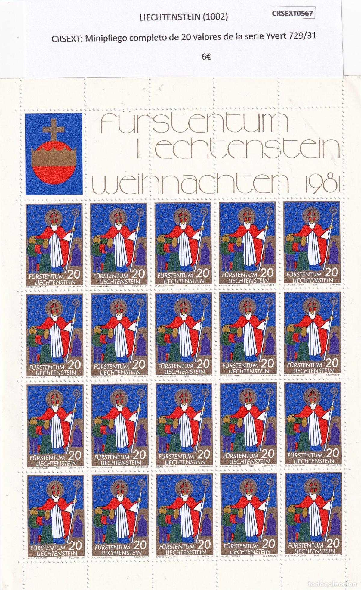 Stamps: CRSEXT0567 SELLOS LIECHTENSTEIN Minipliego completo de 20 valores de la serie