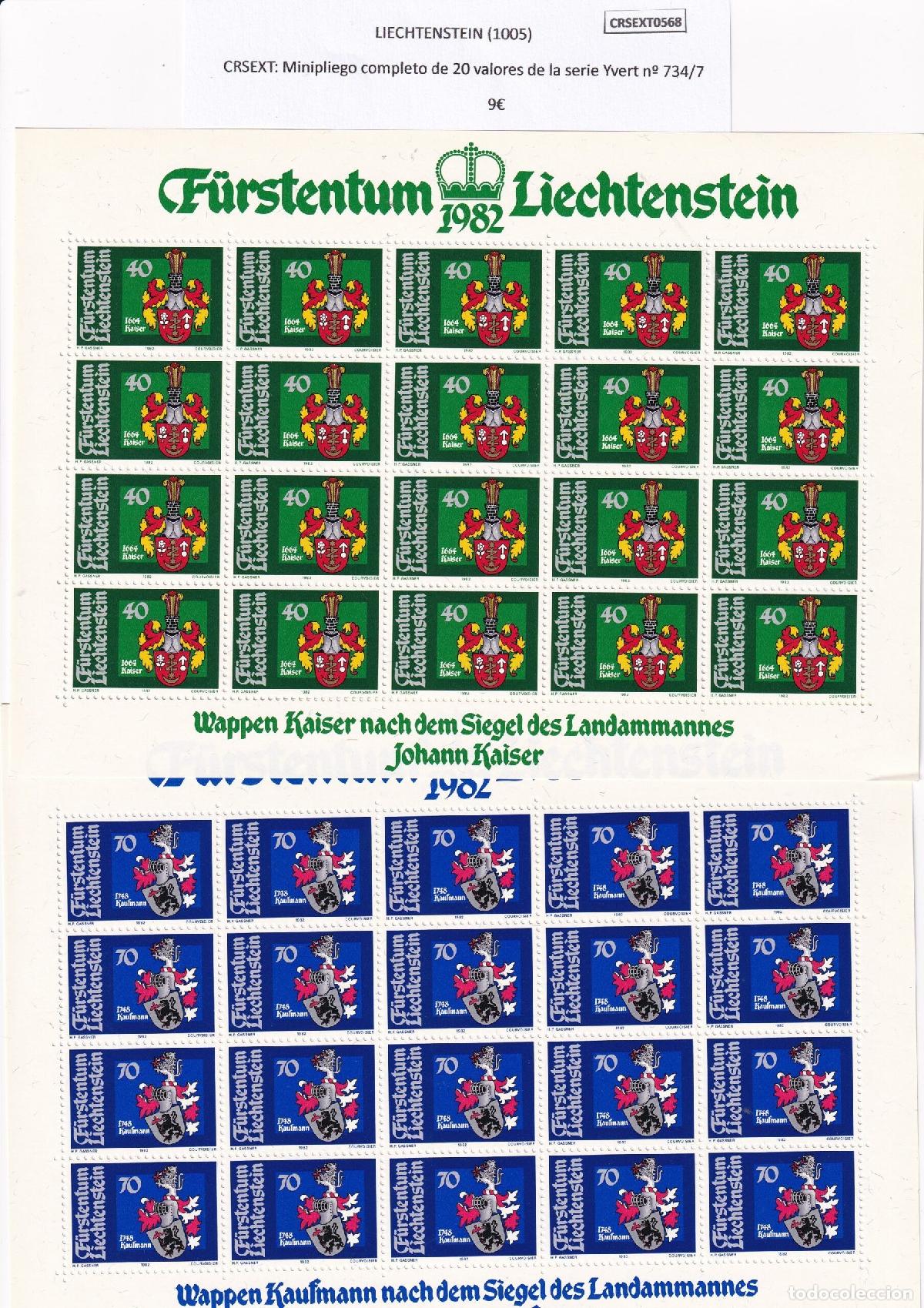 Stamps: CRSEXT0568 SELLOS LIECHTENSTEIN Minipliego completo de 20 valores de la serie