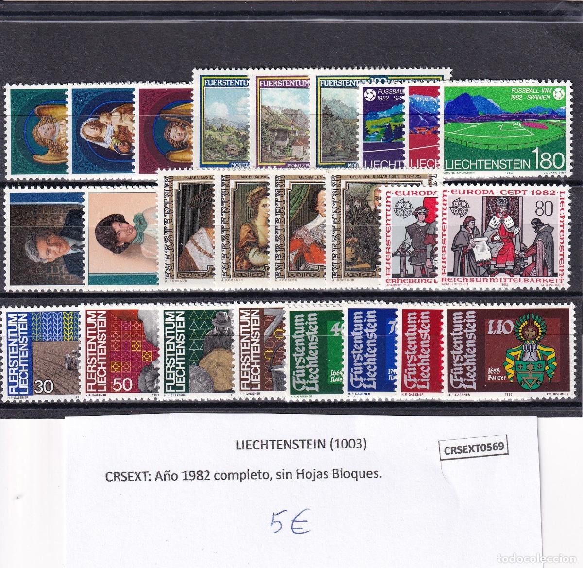 Sellos: CRSEXT0569 SELLOS LIECHTENSTEIN A&ntilde;o 1982 completo, sin Hojas Bloques.