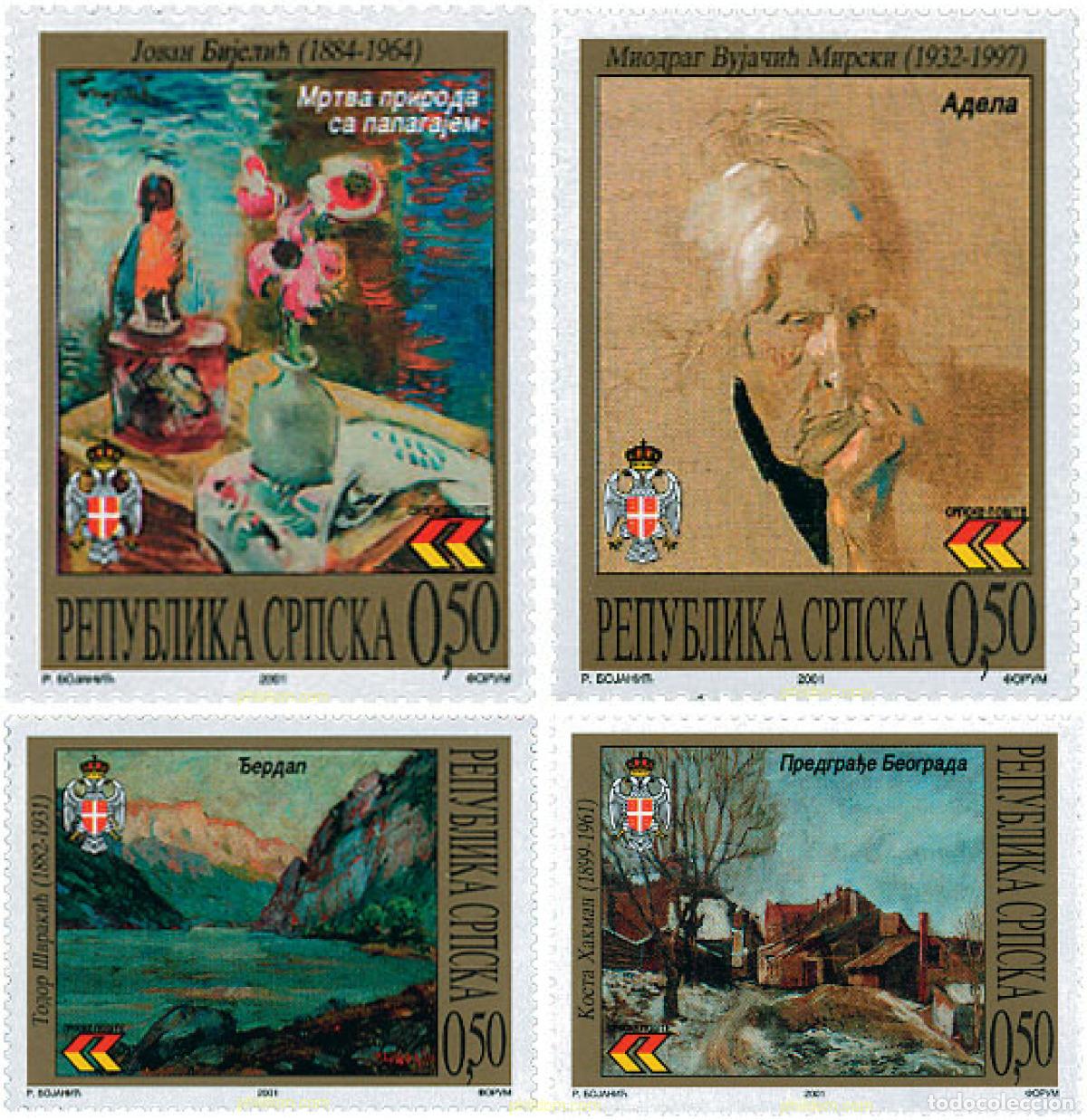 Sellos: 106351 MNH BOSNIA-HERZEGOVINA. Adm Serbia 2001 PINTURAS