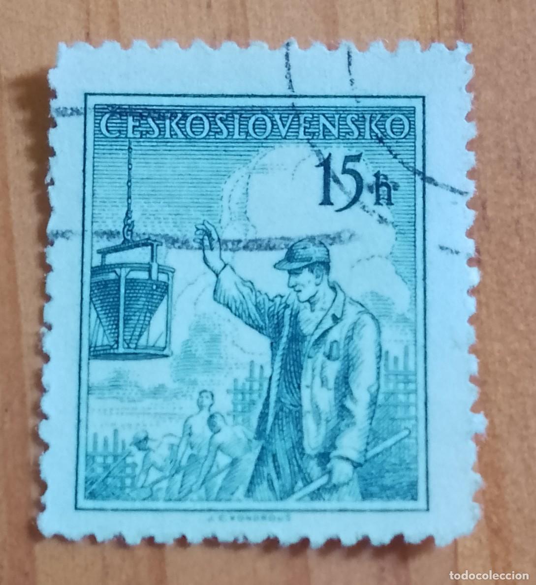 Sellos: CHECOSLOVAQUIA - V/F 15 H - A&Ntilde;O 1954 - OFICIOS