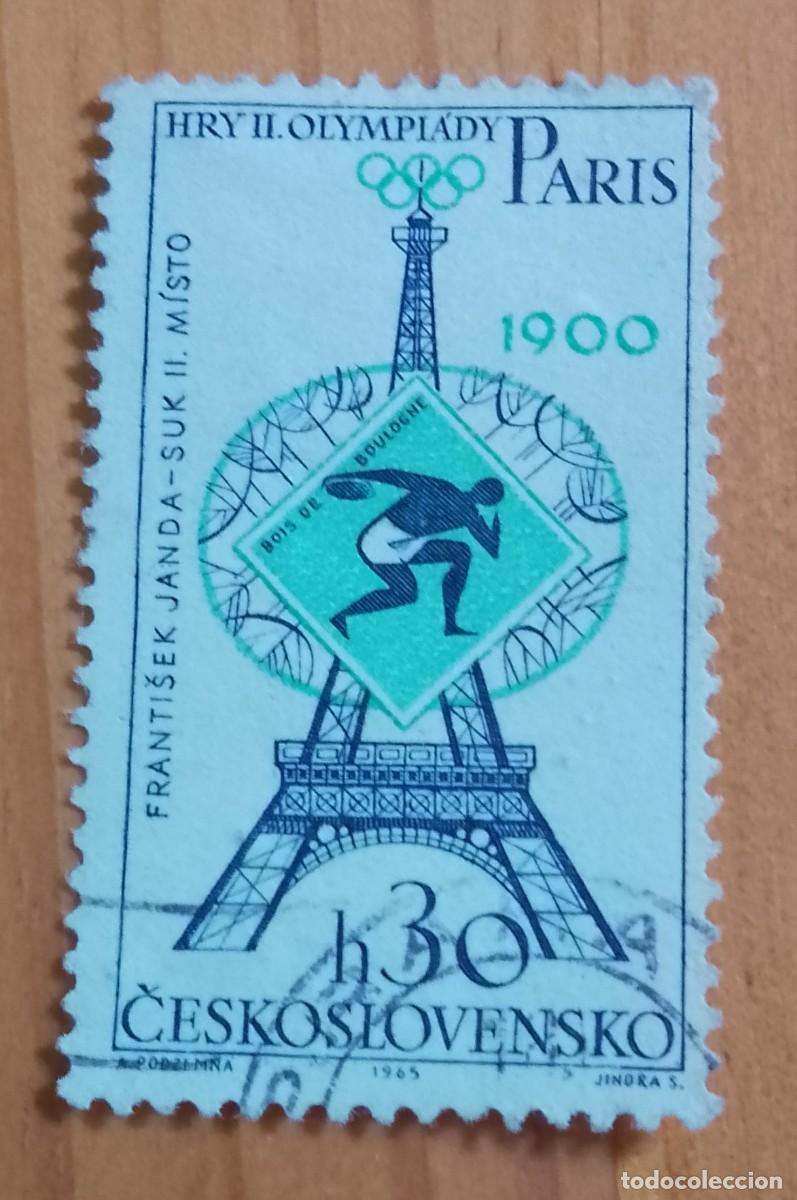 Sellos: CHECOSLOVAQUIA - V/F H 30 - A&Ntilde;O 1965 - II JUEGOS OL&Iacute;MPICOS, PARIS 1900