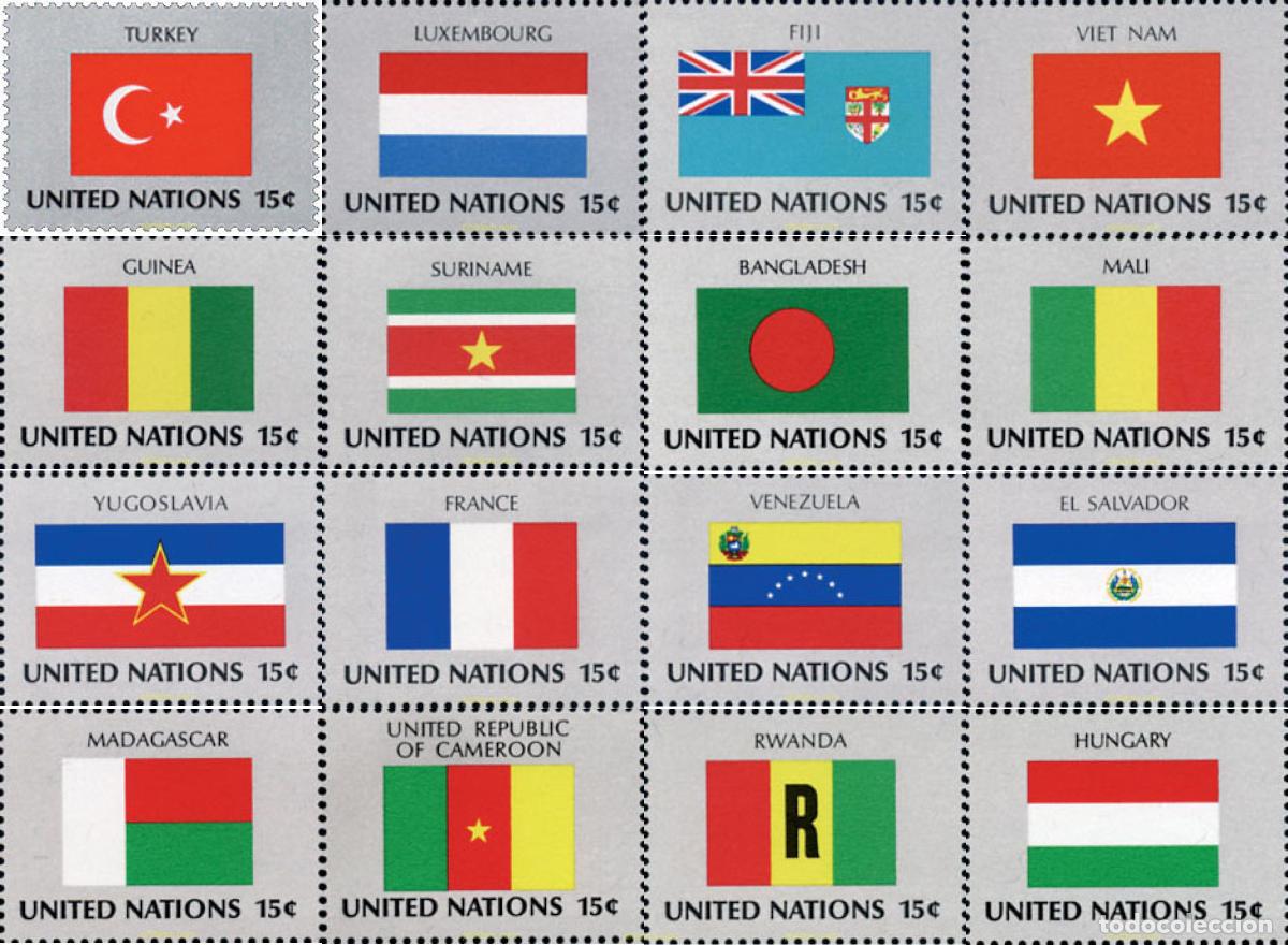 Sellos: 127217 MNH NACIONES UNIDAS. Nueva York 1980 BANDERAS DE LOS ESTADOS MIEMBRO DE LAS NACIONES UNIDAS