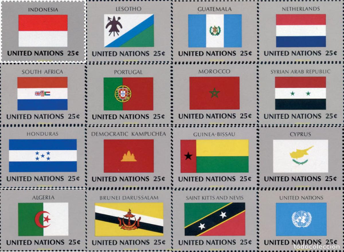 Sellos: 127229 MNH NACIONES UNIDAS. Nueva York 1989 BANDERAS DE LOS ESTADOS MIEMBRO DE LAS NACIONES UNIDAS