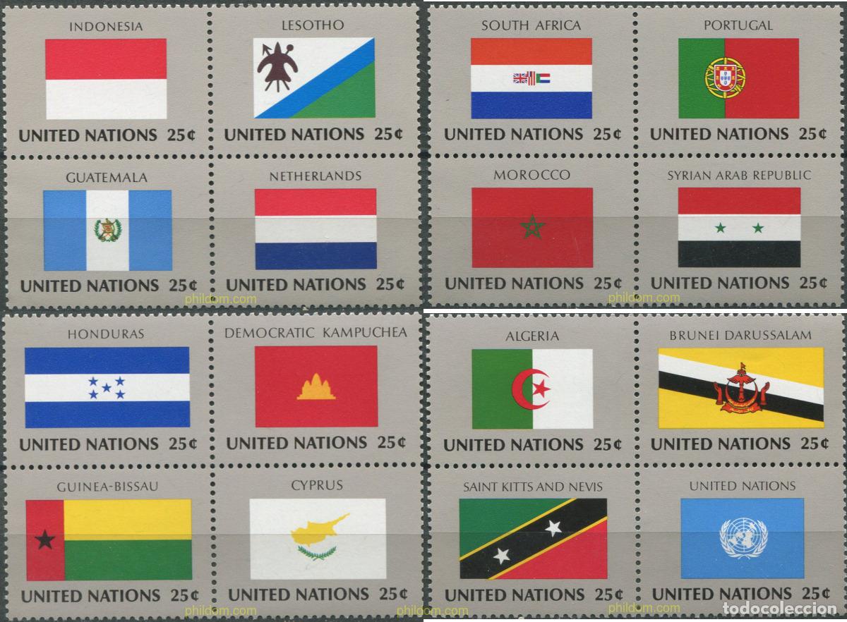 Sellos: 158701 MNH NACIONES UNIDAS. Nueva York 1989 BANDERAS DE LOS ESTADOS MIEMBRO DE LAS NACIONES UNIDAS