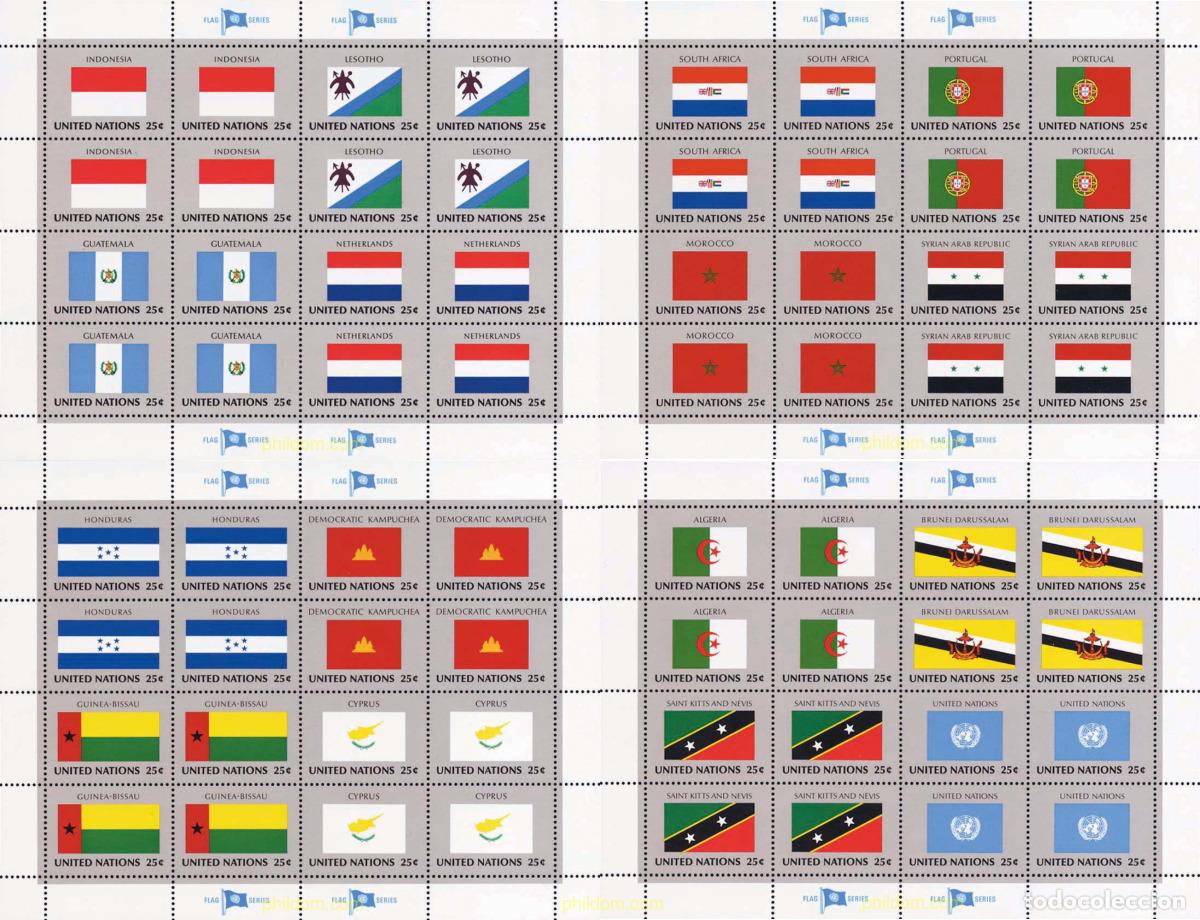 Francobolli: 127230 MNH NACIONES UNIDAS. Nueva York 1989 BANDERAS DE LOS ESTADOS MIEMBRO DE LAS NACIONES UNIDAS