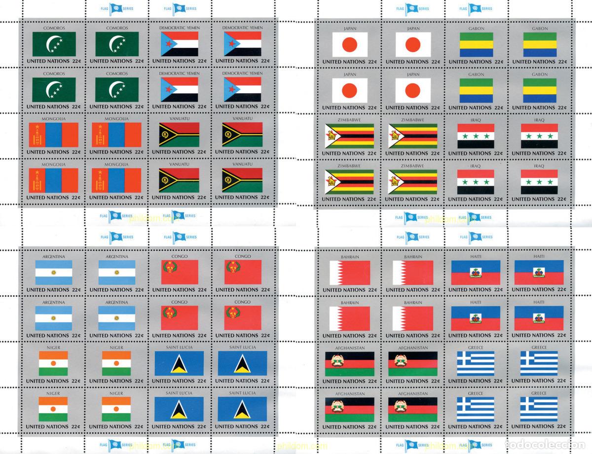 Sellos: 127174 MNH NACIONES UNIDAS. Nueva York 1987 BANDERAS DE LOS ESTADOS MIEMBRO DE LAS NACIONES UNIDAS