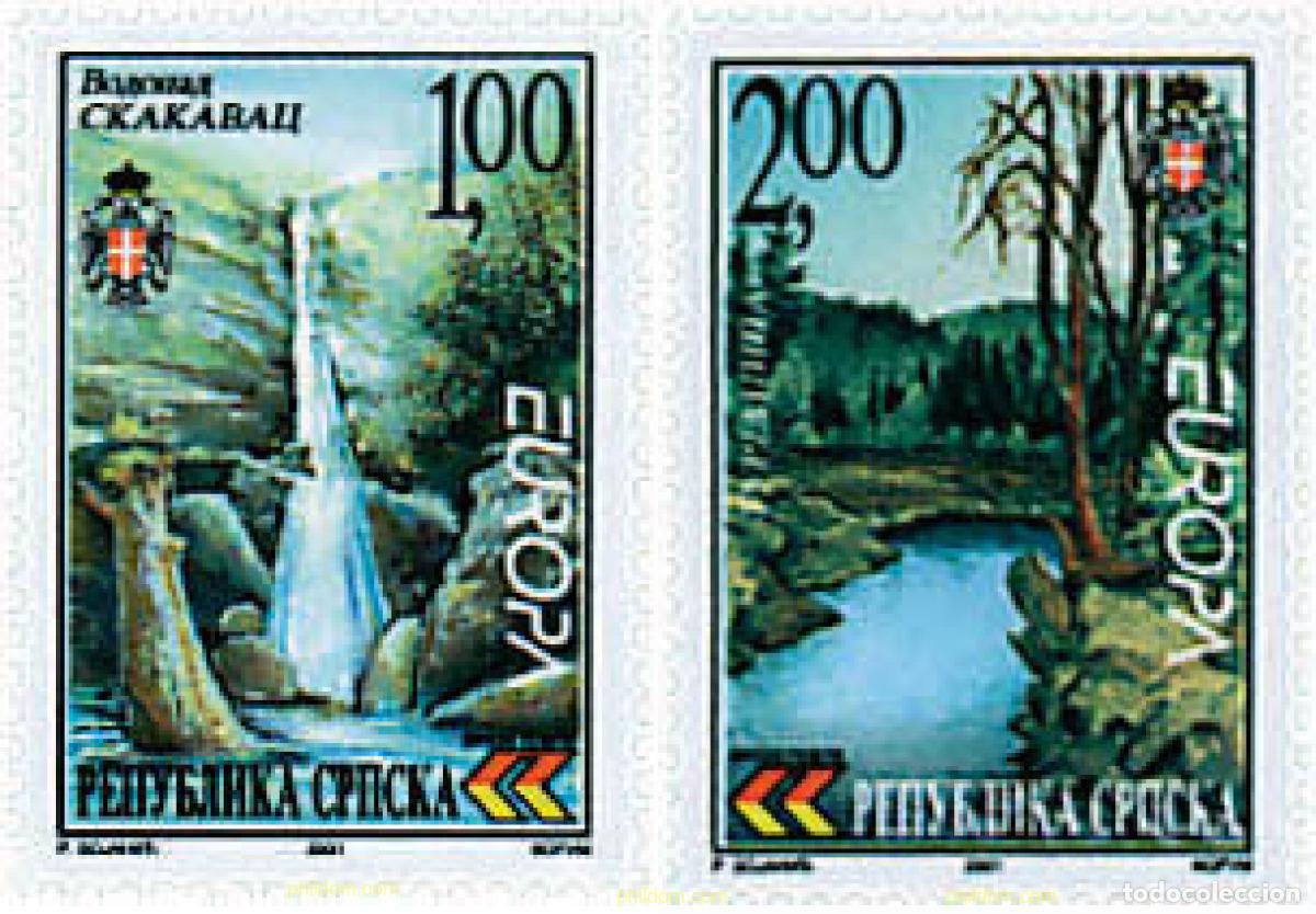 Sellos: 77672 MNH BOSNIA-HERZEGOVINA. Adm Serbia 2001 EUROPA CEPT. CONSTRUCCION EUROPEA