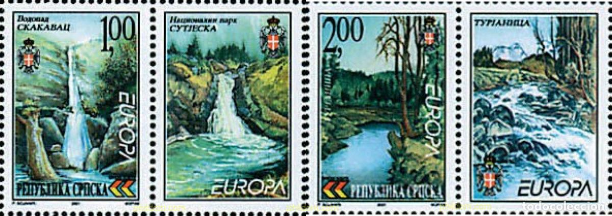 Sellos: 794463 MNH BOSNIA-HERZEGOVINA. Adm Serbia 2001 EUROPA CEPT. CONSTRUCCION EUROPEA