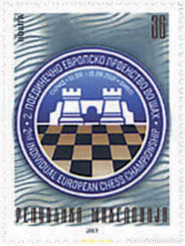 Sellos: 77967 MNH MACEDONIA 2001 2 CAMPEONATO INDIVIDUAL EUROPEO DE AJEDREZ