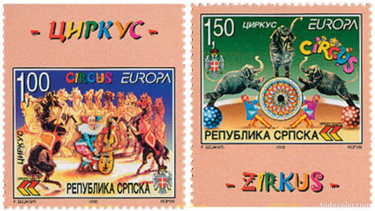 Sellos: 100536 MNH BOSNIA-HERZEGOVINA. Adm Serbia 2002 EUROPA CEPT. EL CIRCO