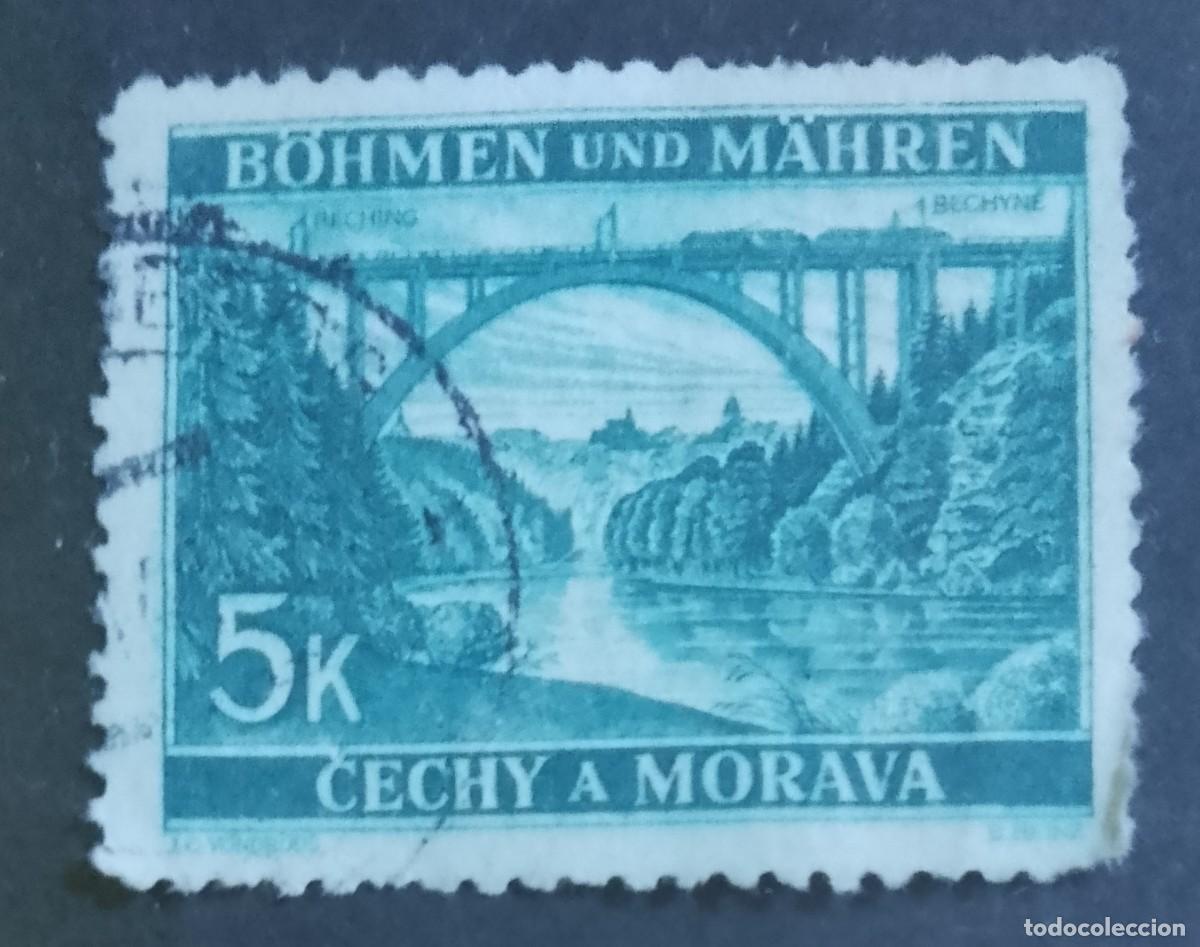 Sellos: CHECOSLOVAQUIA - V/F 5 K - BOHMEN UND MAHREN, CECHY A MORAVA - PUENTE, RIO
