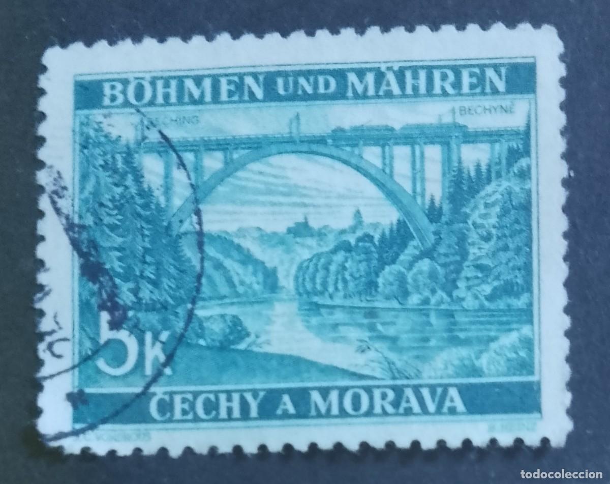 Sellos: CHECOSLOVAQUIA - V/F 5 K - BOHMEN UND MAHREN, CECHY A MORAVA - PUENTE, RIO