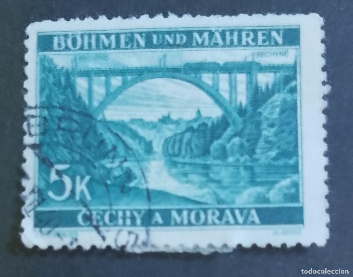 Sellos: CHECOSLOVAQUIA - V/F 5 K - BOHMEN UND MAHREN, CECHY A MORAVA - PUENTE, RIO