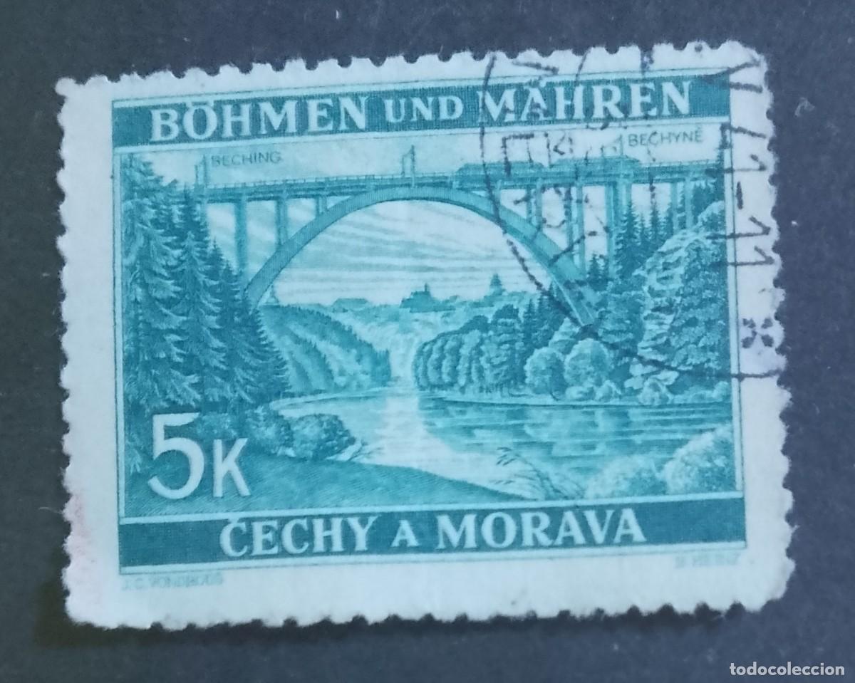 Sellos: CHECOSLOVAQUIA - V/F 5 K - BOHMEN UND MAHREN, CECHY A MORAVA - PUENTE, RIO