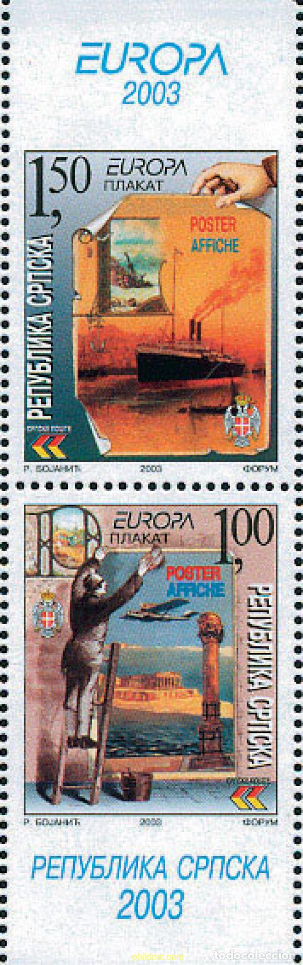Sellos: 128629 MNH BOSNIA-HERZEGOVINA. Adm Serbia 2003 EUROPA CEPT. ARTE DEL CARTEL