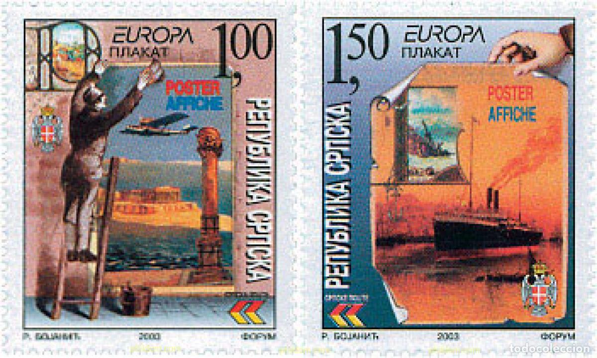 Sellos: 128625 MNH BOSNIA-HERZEGOVINA. Adm Serbia 2003 EUROPA CEPT. ARTE DEL CARTEL