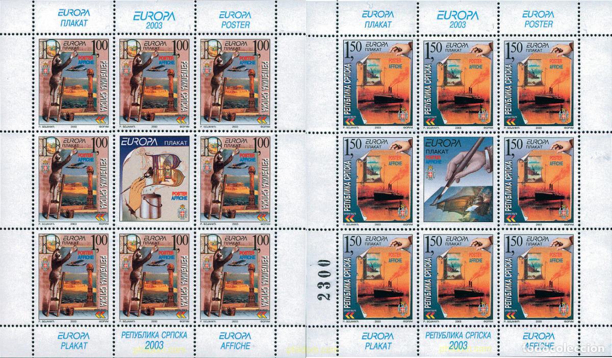 Sellos: 128626 MNH BOSNIA-HERZEGOVINA. Adm Serbia 2003 EUROPA CEPT. ARTE DEL CARTEL