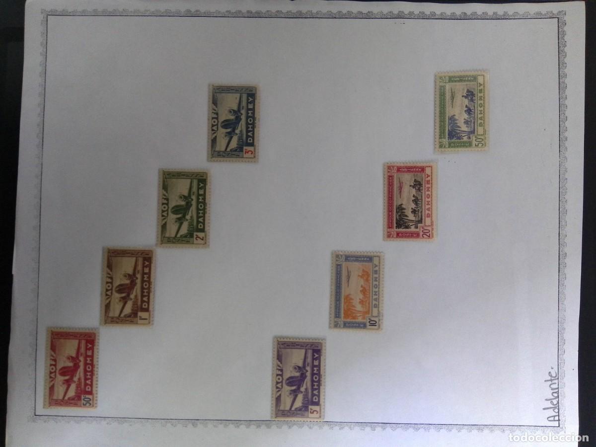 Sellos: KV)1940 DAHOMEY FRENCH WEST AFRICA FRENCH COLONY, ALBUM SHEET WITH EIGHT STAMPS THAT STARTS WITH FIV