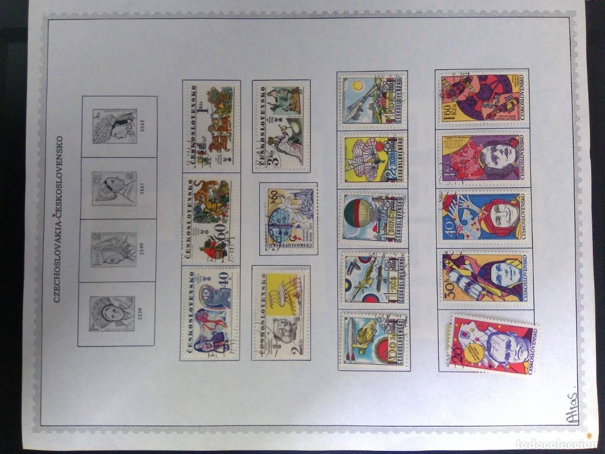 Sellos: KV)1970 CZECHOSLOVAKIA-ČESKOSLOVENSKO, ALBUM SHEET WITH EIGHTEEN STAMPS THAT STARTS WITH FOUR DEFINI