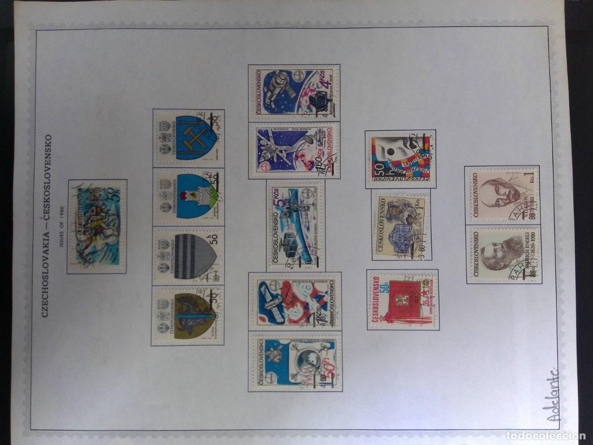 Sellos: KV)1980 CZECHOSLOVAKIA-ČESKOSLOVENSKO, ALBUM SHEET OF 1980 ISSUES THAT STARTS WITH A FOLKLORIC SLEIG