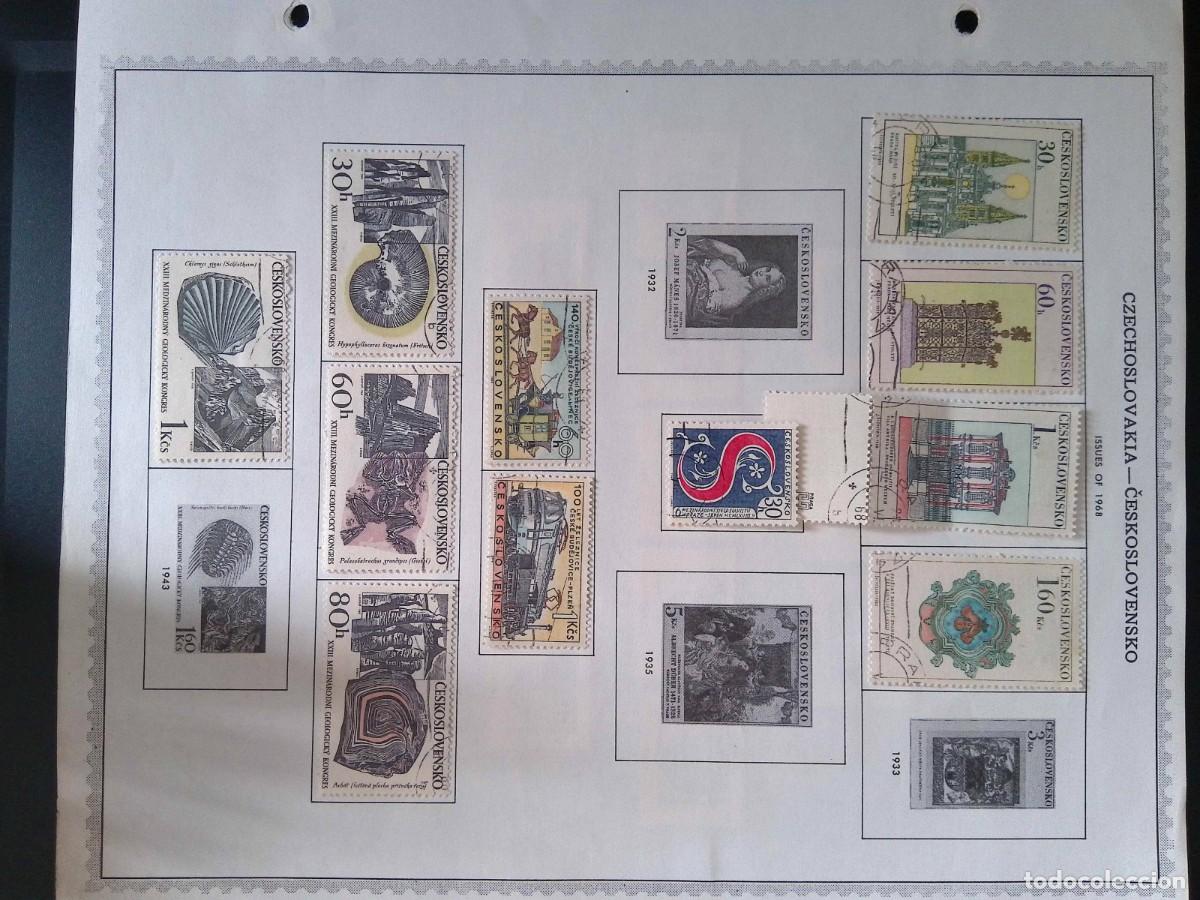 Sellos: KV)1968 CZECHOSLOVAKIA-ČESKOSLOVENSKO, ALBUM SHEET OF 1968 ISSUES THAT STARTS WITH FIVE GEOLOGICAL C