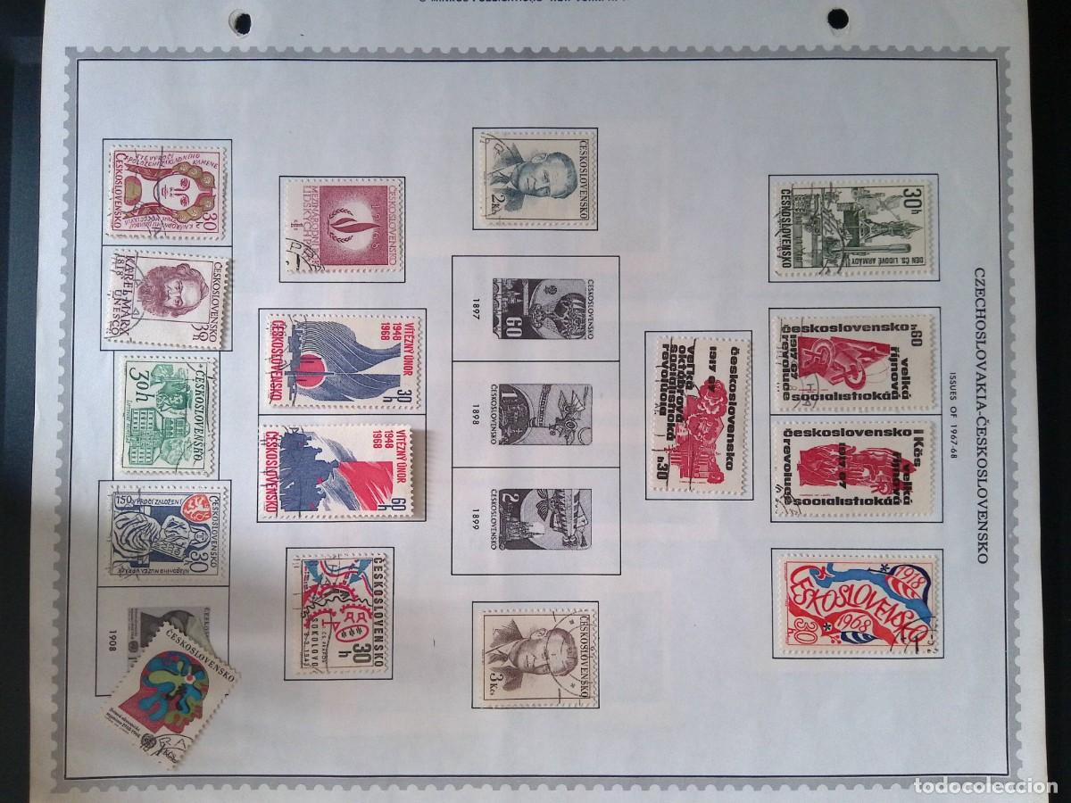 Sellos: 1968 CZECHOSLOVAKIA-ČESKOSLOVENSKO, ALBUM SHEET OF 1967-68 ISSUES THAT STARTS WITH ALLEGORICAL PORTR