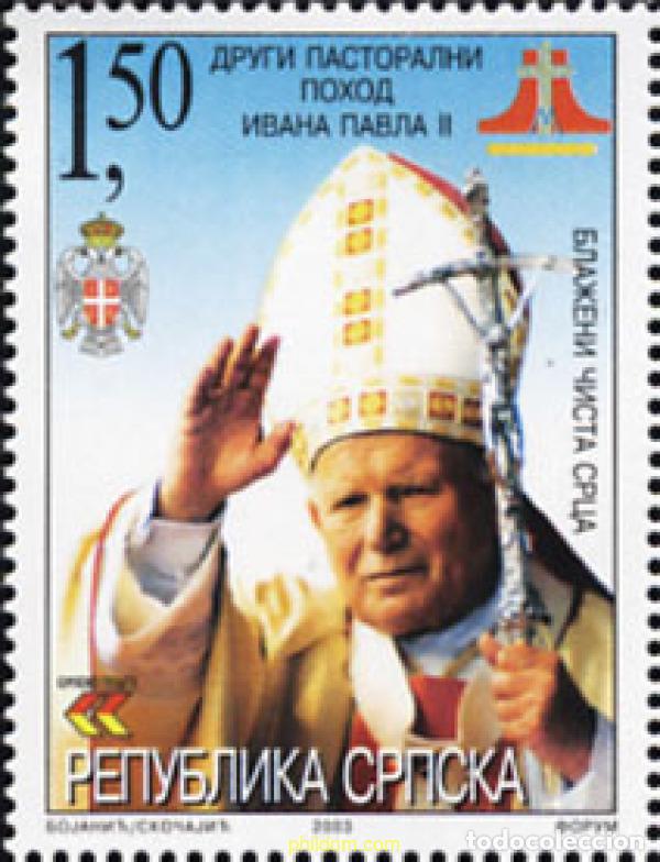 Sellos: 794506 MNH BOSNIA-HERZEGOVINA. Adm Serbia 2003 VISITA DEL PAPA JUAN PABLO II