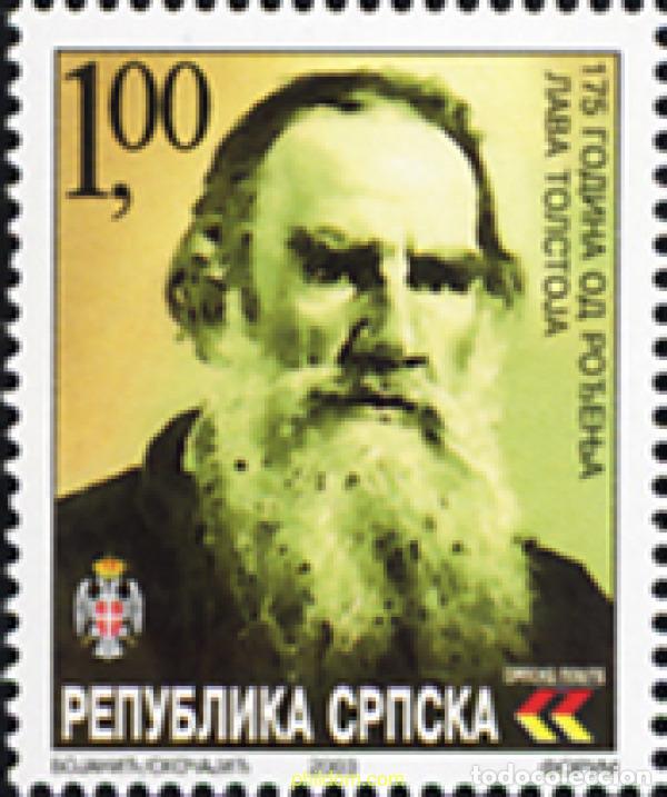 Sellos: 143904 MNH BOSNIA-HERZEGOVINA. Adm Serbia 2003 175 ANIVERSARIO DEL NACIMIENTO DE LEO TOLSTOI