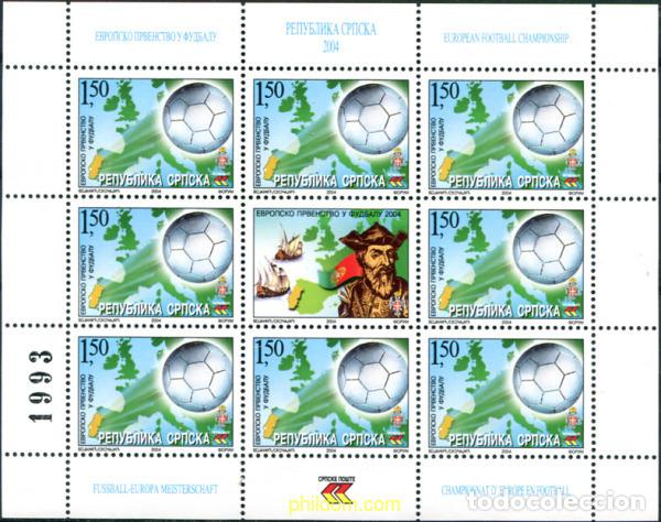Selos: 146267 MNH BOSNIA-HERZEGOVINA. Adm Serbia 2004 EUROCOPA DE FUTBOL. PORTUGAL 2004