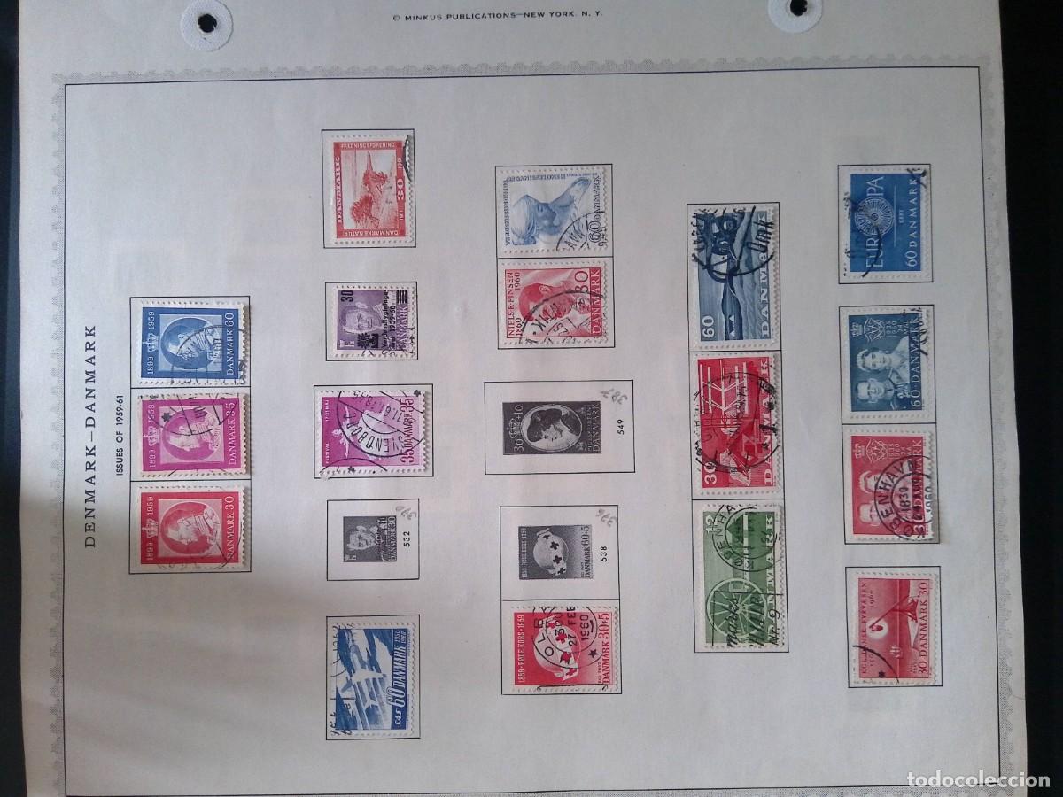Sellos: KV)1961 DENMARK, ALBUM SHEET OF 1959-61 ISSUES THAT STARTS WITH THREE FREDERIK IX 1899-1959 STAMPS I
