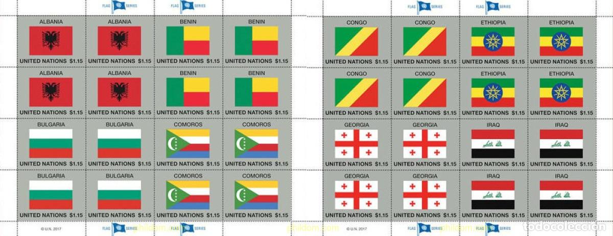 Sellos: 794462 MNH NACIONES UNIDAS. Nueva York 2017 BANDERAS
