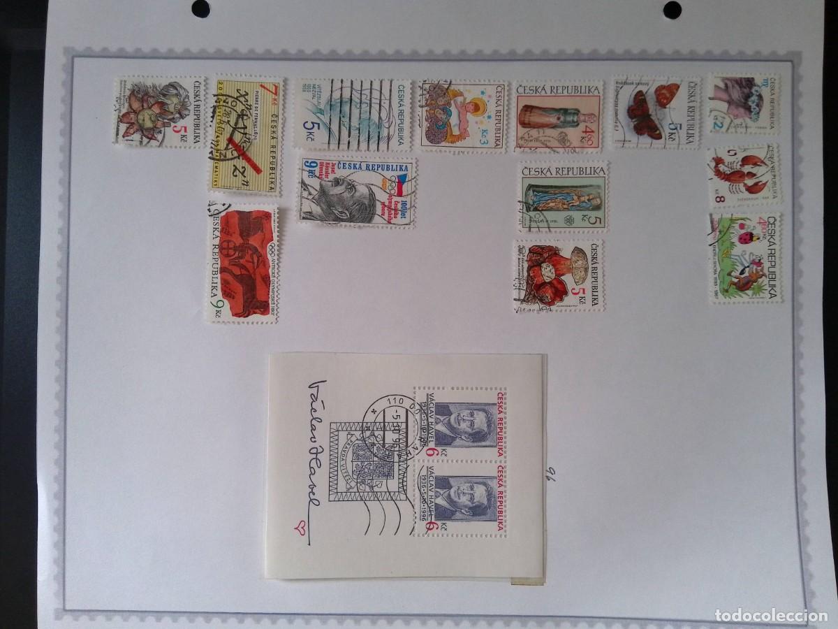 Sellos: KV)1997 CZECH REPUBLIC-ČESK&Aacute; REPUBLIKA, ALBUM SHEET OF 1996-97 ISSUES THAT STARTS WITH AN ANTHROPOMO