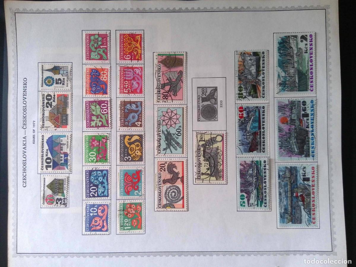 Sellos: KV)1972 CZECHOSLOVAKIA-ČESKOSLOVENSKO, ALBUM SHEET OF 1972 ISSUES THAT STARTS WITH A 5 KČS WOODEN CH