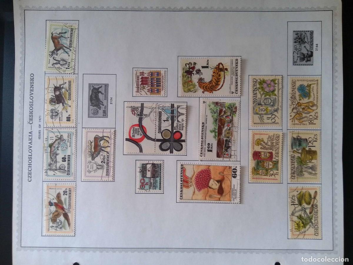 Sellos: KV)1971 CZECHOSLOVAKIA-ČESKOSLOVENSKO, ALBUM SHEET OF 1971 ISSUES THAT STARTS WITH A 1 KČS JUMPING C