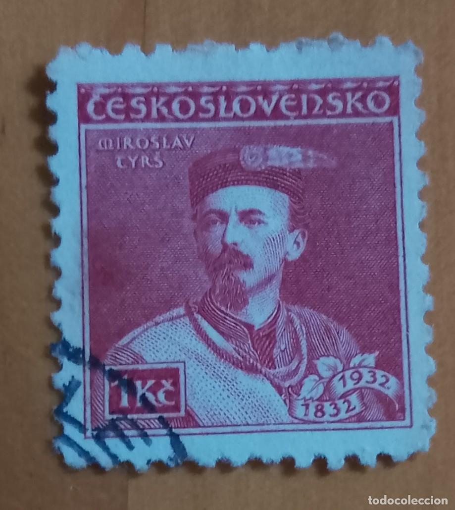 Sellos: CHECOSLOVAQUIA - V/F 1 KC - CENTENARIO DEL NACIMIENTO DE MIROSLAV TYRS, 1832.1932