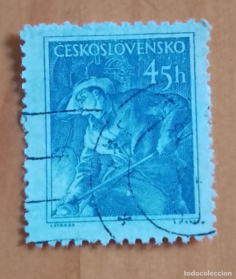 Sellos: CHECOSLOVAQUIA - V/F 45 H - A&Ntilde;O 1954 - OFICIOS
