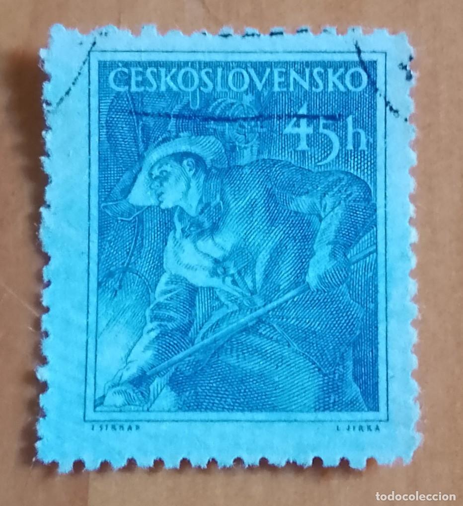 Sellos: CHECOSLOVAQUIA - V/F 45 H - A&Ntilde;O 1954 - OFICIOS