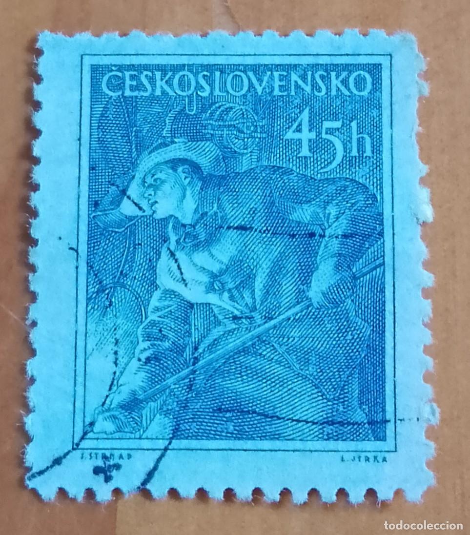 Sellos: CHECOSLOVAQUIA - V/F 45 H - A&Ntilde;O 1954 - OFICIOS