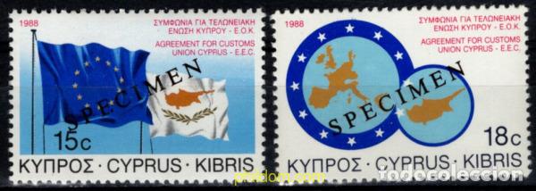 Sellos: 794574 MNH CHIPRE 1988 UNION ADUANERA ENTRE CHIPRE Y CEE
