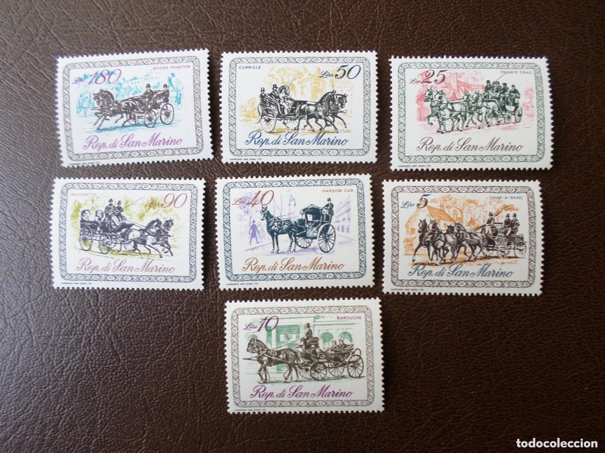 Sellos: San Marino 1969 Ivert 736/42 *** Coches de Caballos