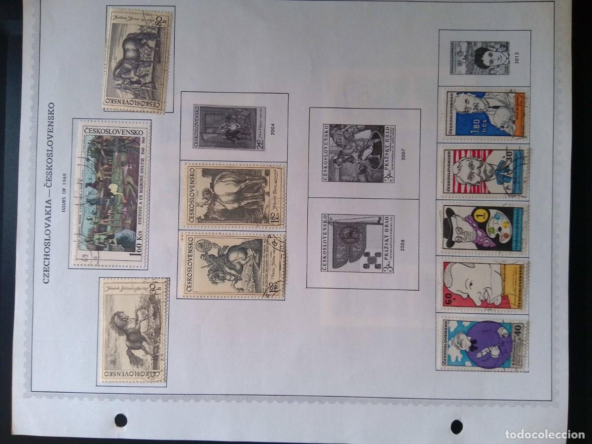 Sellos: KV)1969 CZECHOSLOVAKIA-ČESKOSLOVENSKO, ALBUM SHEET OF 1969 ISSUES THAT STARTS WITH AN ENGRAVED HORSE