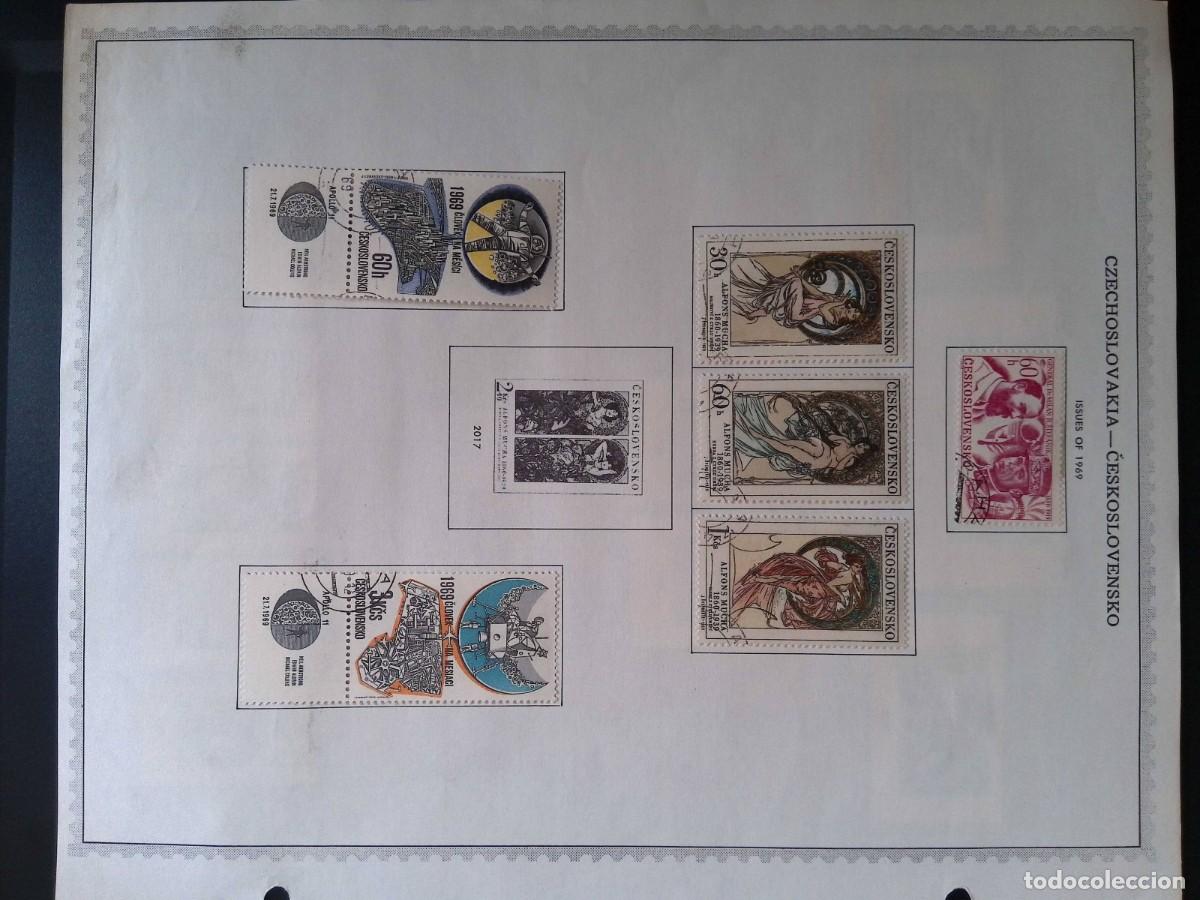 Sellos: KV)1969 CZECHOSLOVAKIA-ČESKOSLOVENSKO, ALBUM SHEET OF 1969 ISSUES THAT STARTS WITH A 60H APOLLO 11 S