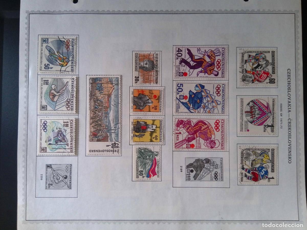 Sellos: KV)1971 CZECHOSLOVAKIA-ČESKOSLOVENSKO, ALBUM SHEET OF 1971-72 ISSUES THAT STARTS WITH A 50H OLYMPIC